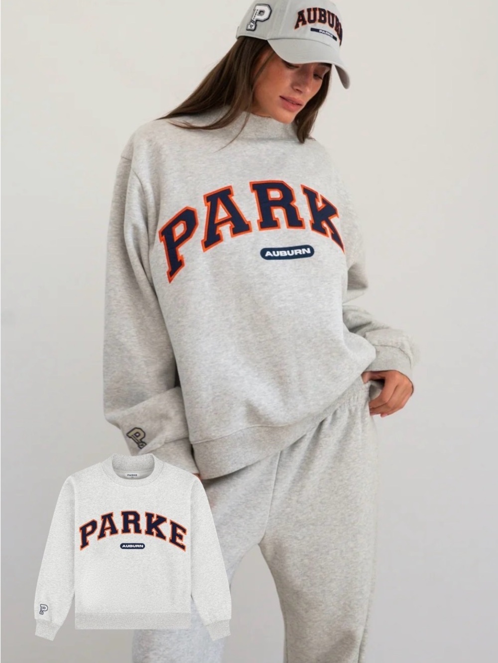 PARKE Grey Auburn/47 NWT Mockneck Sweatshirt - PARKE
